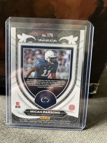 2021 Panini Prizm Draft Picks Prizms Green #175 Micah Parsons Crusade RC - 第 2/2 張圖片