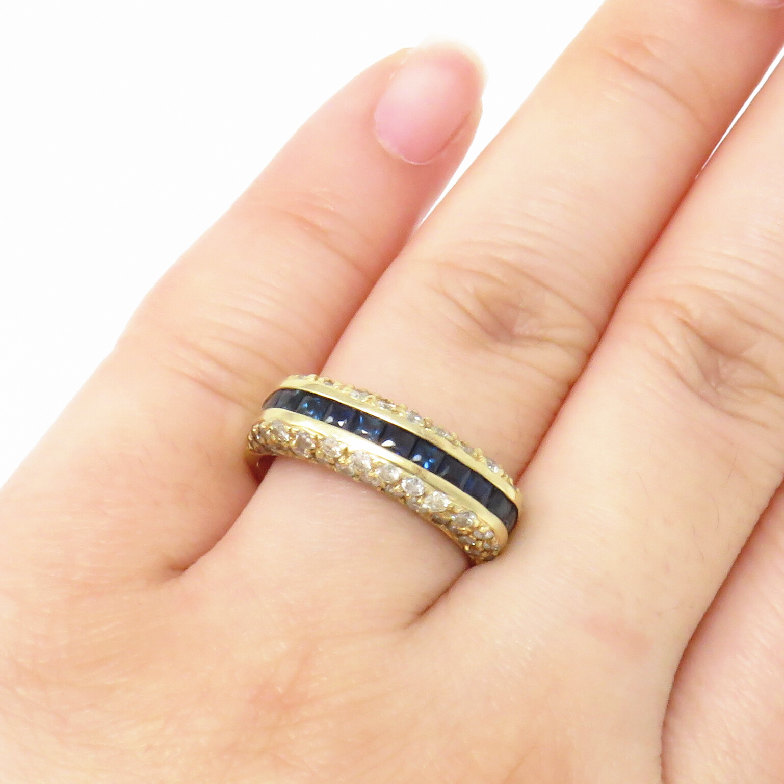 NYJEWEL 14k Yellow Gold 3ctw Sapphire & Diamond R… - image 4