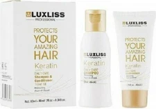 Luxliss Keratin Shampoo 60 ml and Conditioner 40 ml Travel Kit
