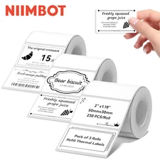3PK Label Maker Tape 50x30mm, 2" x 1.18" Thermal Sticker for NIIMBOT B1 B21 B3S