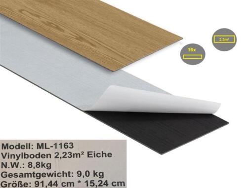 2,3 m² PVC Klebevinylboden Laminat Bodenbelag Klebe Fußboden Eiche 2mm Dick - 第 1/2 張圖片
