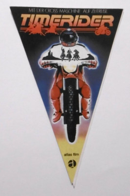 Werbe-Aufkleber Timerider Crossmaschine auf Zeitreise Kino Film 1982 Fred Ward