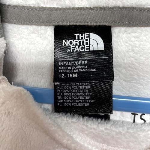 The North Face One Piece Fleece Snowsuit Toddlers 12-18M White Logo Long Sleeve - Picture 4 of 9