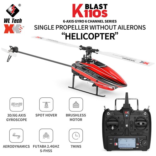Wltoys XK K110S 6CH 3D 6G System Single Paddle Brushless RC Helicopter Aircraft - Picture 7 of 18