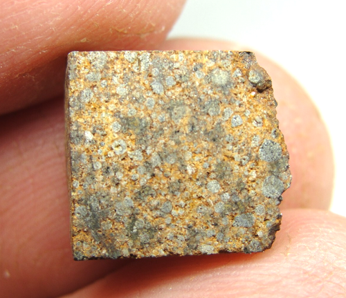 NWA 14395 Meteorite H4-W3 Chondrite - G608-0178 - 1.67g COA - Heavy Metal-Slice