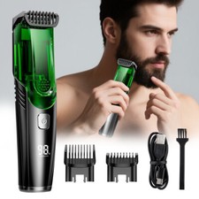 Rechargeable Vacuum Beard Trimmer for Men, Adjustable Length, Waterproof Shavers