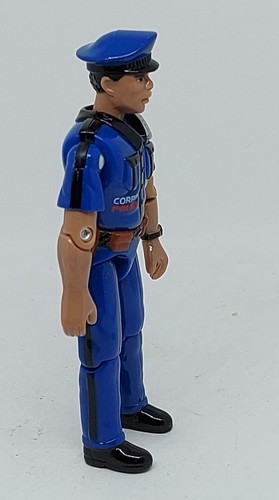 Lanard 1999 The Corps Blue Cop Police Officer dark skin Action Figure Vintage - Foto 3 di 4