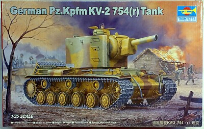 Trumpeter 00367 German Pz.Kpfm KV-2 754(r) Tank 1:35 Neu Bauteile versiegelt