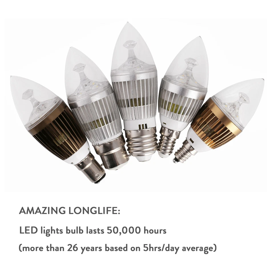 110V LED Candle Light Bulbs 6W 8W 10W E12 E26 E27 Dimmable Candelabra Chandelier - Image 4 of 4