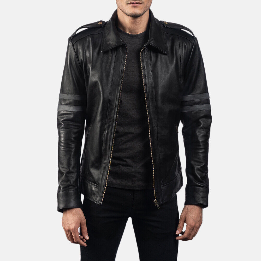 Discover Black Biker Men's Leather Jackets Genuine Lambskin Festive Premium