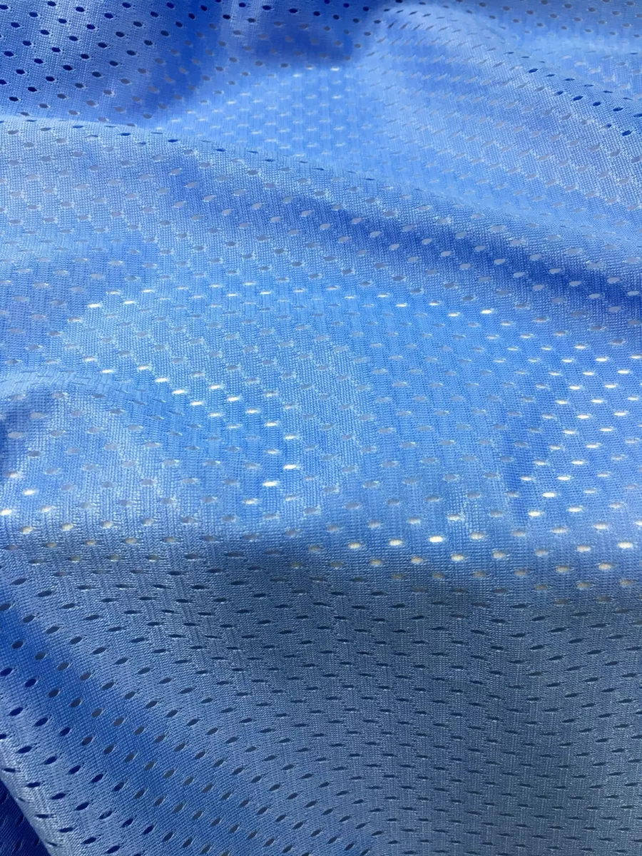 LIGHT BLUE Polyester Small Hole Athletic Sports Mesh Fabric (60 in