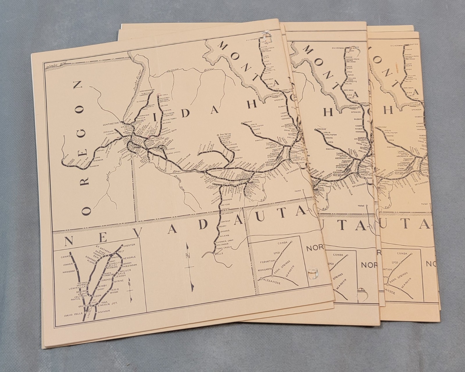 1960's UNION PACIFIC RAILROAD Assorted IDAHO DIVISION Employee TIME TABLE Lot