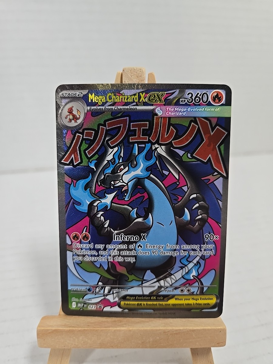 Mega Charizard X EX 023 Pokemon 2025 Phantasmal Flames UPC Black