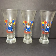 Vintage Spuds Mackenzie Balloon Party Bud Light Pilsner Beer Glass 1987 Barware