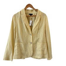 J. Crew Parke 100 Linen Blazer Womens 10 Butter Yellow Classic Quiet Luxury