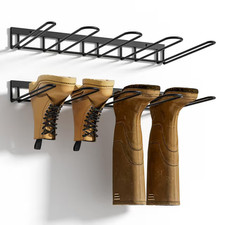 Heavy Duty Wall Mounted Welly Rack 4 Pairs Metal Boot Organizer Indoor Outdoor