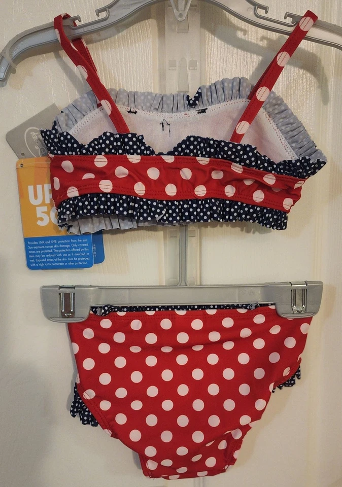 NUEVO CON ETIQUETAS Disney Store Minnie Mouse Traje de Baño Rojo Niñas Tankini Bikini Conjunto Talla 4 Foto 4 de 4