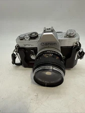 Vintage Canon FTb QL 35mm SLR Film Camera Japan w/ FD 50mm 1:18 Lens