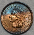 Uncirculated 1905 Indian Head Cent, Razor-Sharp specimen.