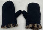 Faux Fur Fleece Reversible Leopard Print Mittens Women's Winter Accessory — photo 3