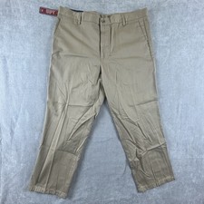 Dockers Classic Fit Flat Front Pants Mens 38x30 Tan Khaki Slash Pockets - NWT
