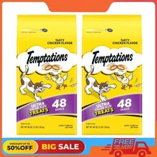 2 Pack Temptations Classic Tasty Chicken Flavor Crunchy & Soft Cat Treat, 48Oz