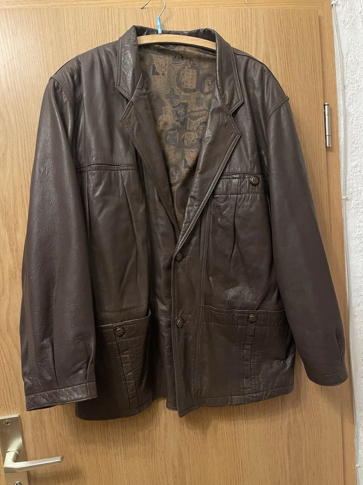 Echtlederjacke Herren Größe 54 Braun Lederjacke Vintage - Bild 1 von 4