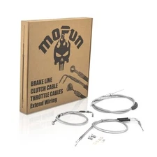  Clutch Cable & Throttle and Idle Cable Kit & Non-ABS Hydraulic 16-18" Chrome