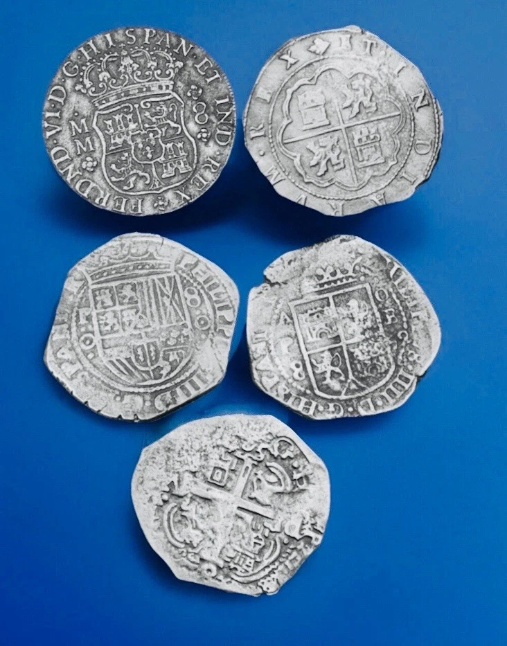 8雷亚尔现代西班牙“8 件”海盗沉船硬币5枚硬币 — 第 2/2 张图片