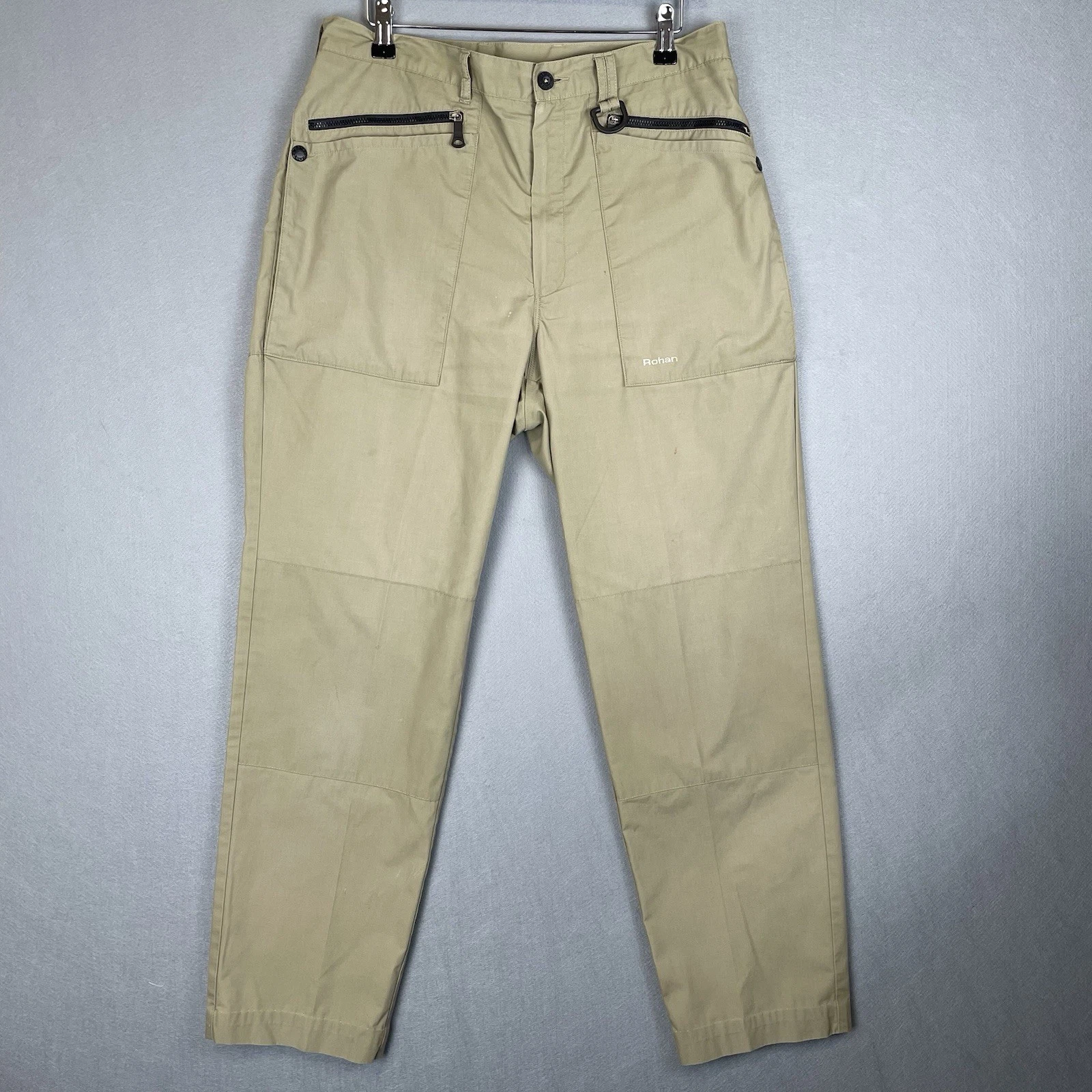 Rohan Trousers Mens 34 Beige Winter Bags Airlight Lined Hiking Y2K Walking Pants