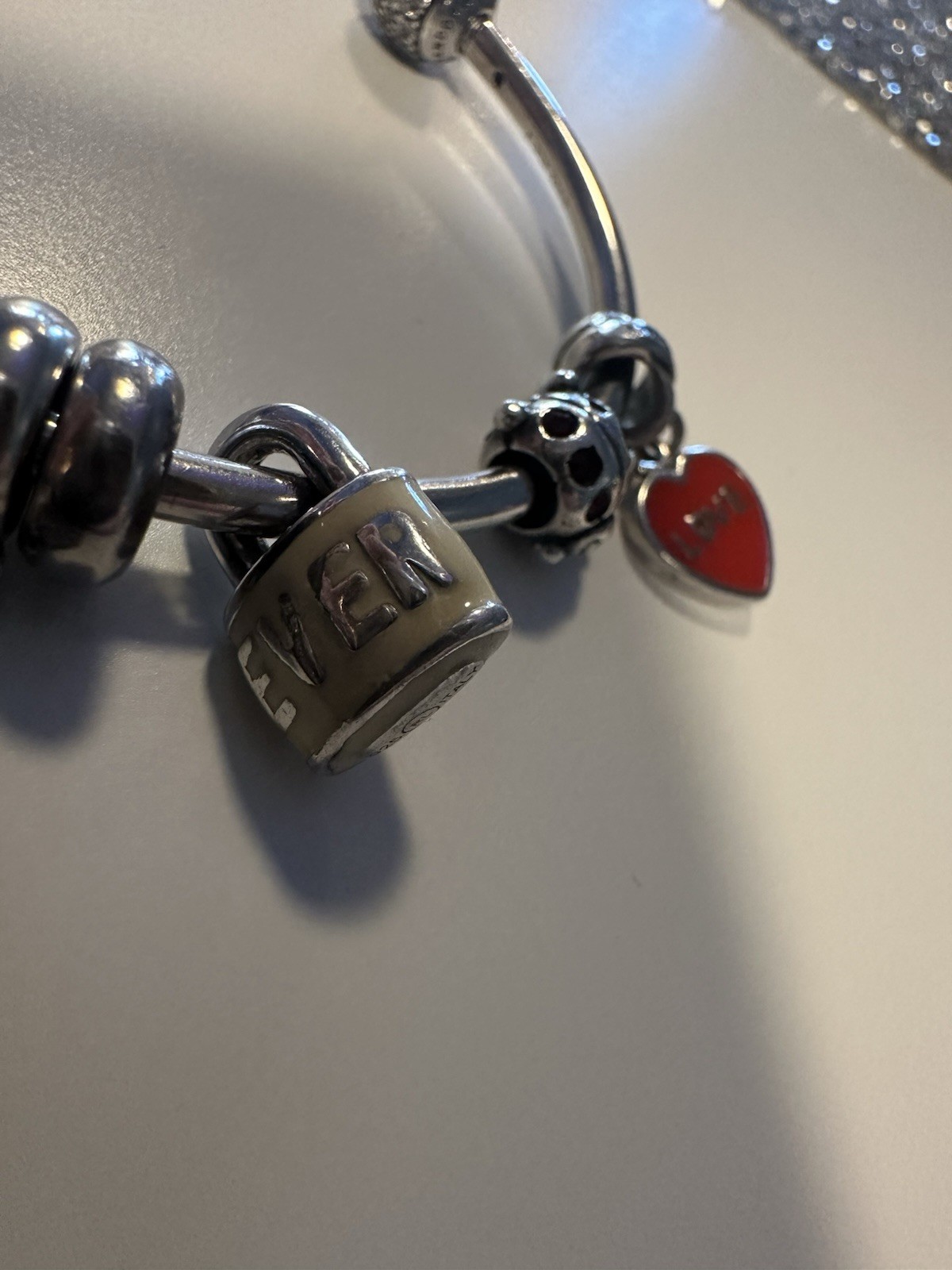 Pandora Silver Plated Stackable Charm Bangle Brac… - image 3