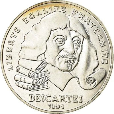 Monnaie, France, Descartes, 100 Francs, 1991, SUP+, Argent, Gadoury:906, KM:996 - Photo 1/2