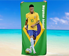 Neymar J nior Brazil Football Player Beach Towel Microfiber Top  Cotton Reverse
