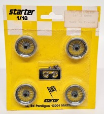 Starter 1/18 Wire Wheel set + Spinners Suit Ferrari '57 Mercedes 500K Model Cars
