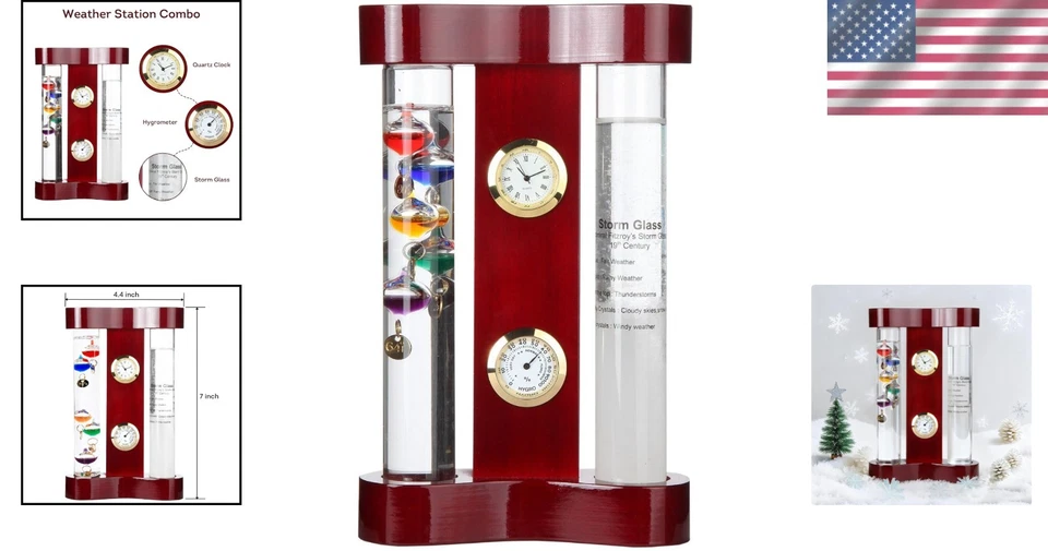 Analog Weather Station with Galileo Thermometer - Image 2 of 4