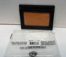 Timberland PRO Men's Slim Leather No Fold Credit Card Wallet with Back ID Window