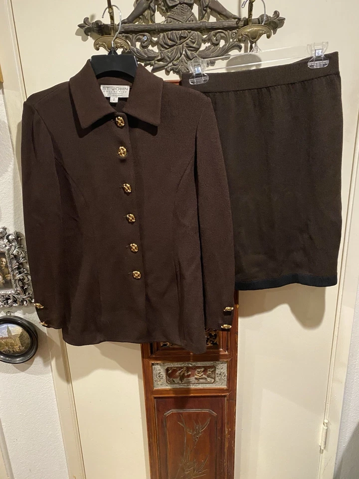Traje falda marrón St John Foto 2 de 4