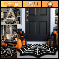 Gothic Spider Web Halloween Rug 48x30 Inch Indoor Non-Slip Mat Decorative Floor