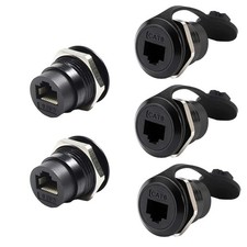 RJ45 Panel Mount Connector 5 PCS CAT6 Female to Female Ethernet LAN Adapter