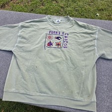 vintage Turks and Caicos embroidered sweatshirt Made In Usa Xl Z1
