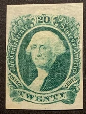 US Stamps #CSA 13 MNG, 20 cent Washington Confederate States SCV $30