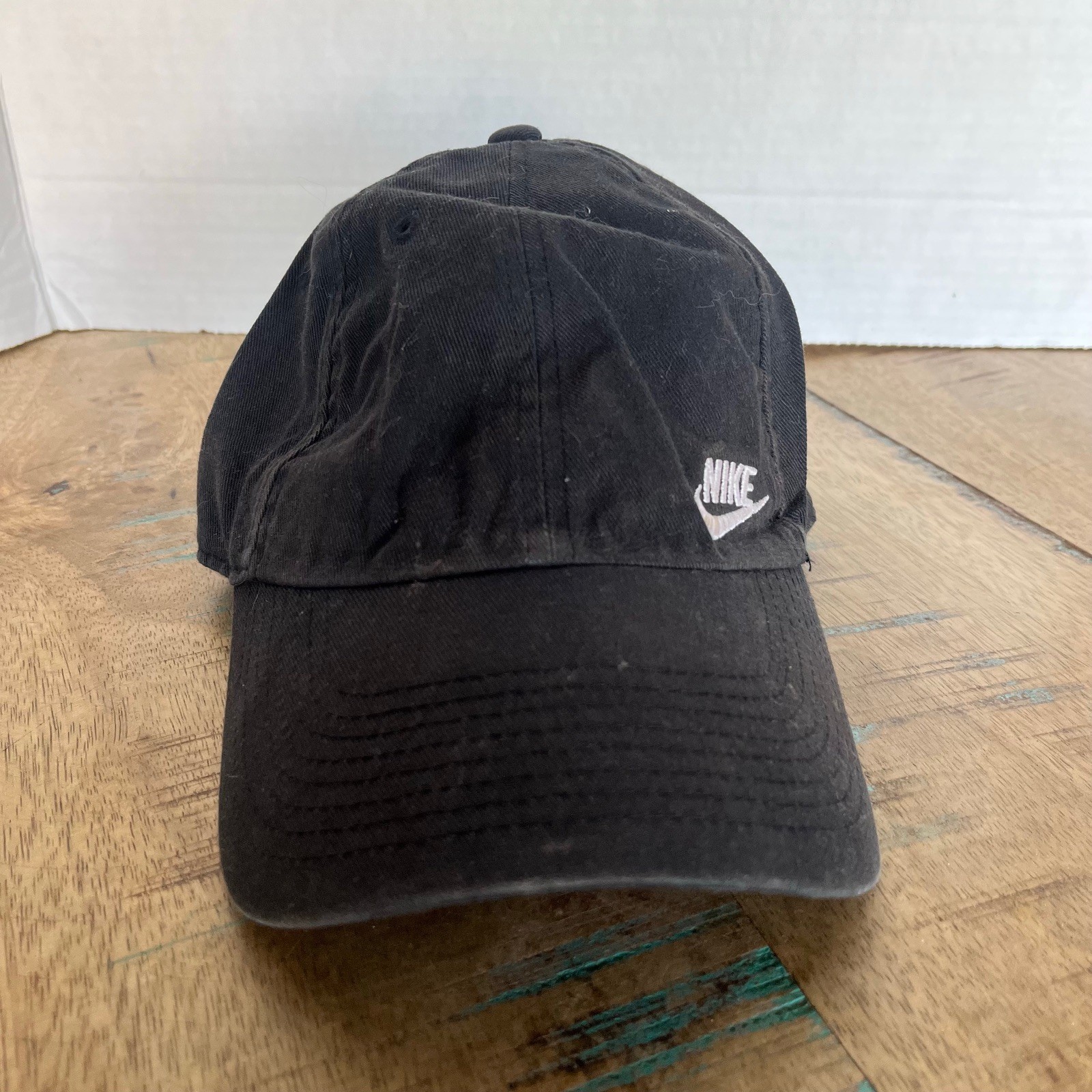 Vintage Nike Solid Black Hat Adjustable Adult Siz… - image 2