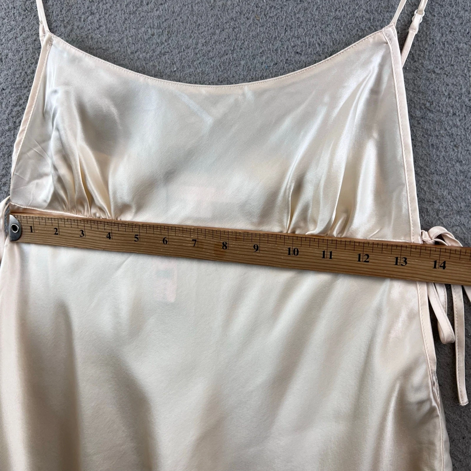 UNDERCOVER Abito slip lingerie beige seta nuovo Y2K Victorias Secret taglia M