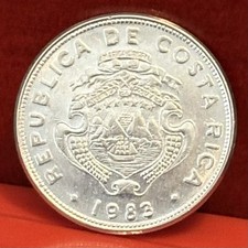 1983 Costa Rica  ***2 Colones***KM# 211.1~Coat of Arms~Stainless Steel~L@@K