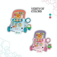 2-in-1 Baby Walker Sit-to-Stand Musical Activity Learning Toy with Lights Sounds