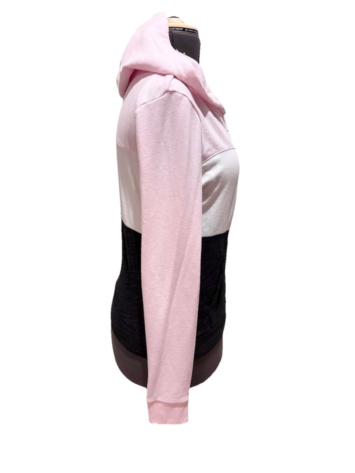 UNDERCOVER Felpa con cappuccio Victorias Secret ROSA media full zip misto cotone VS logo moderna a righe