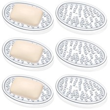 Plastic Soap Holder Soap Dish Bar Saver Tray with Holes Soap Sponge Holder fo...