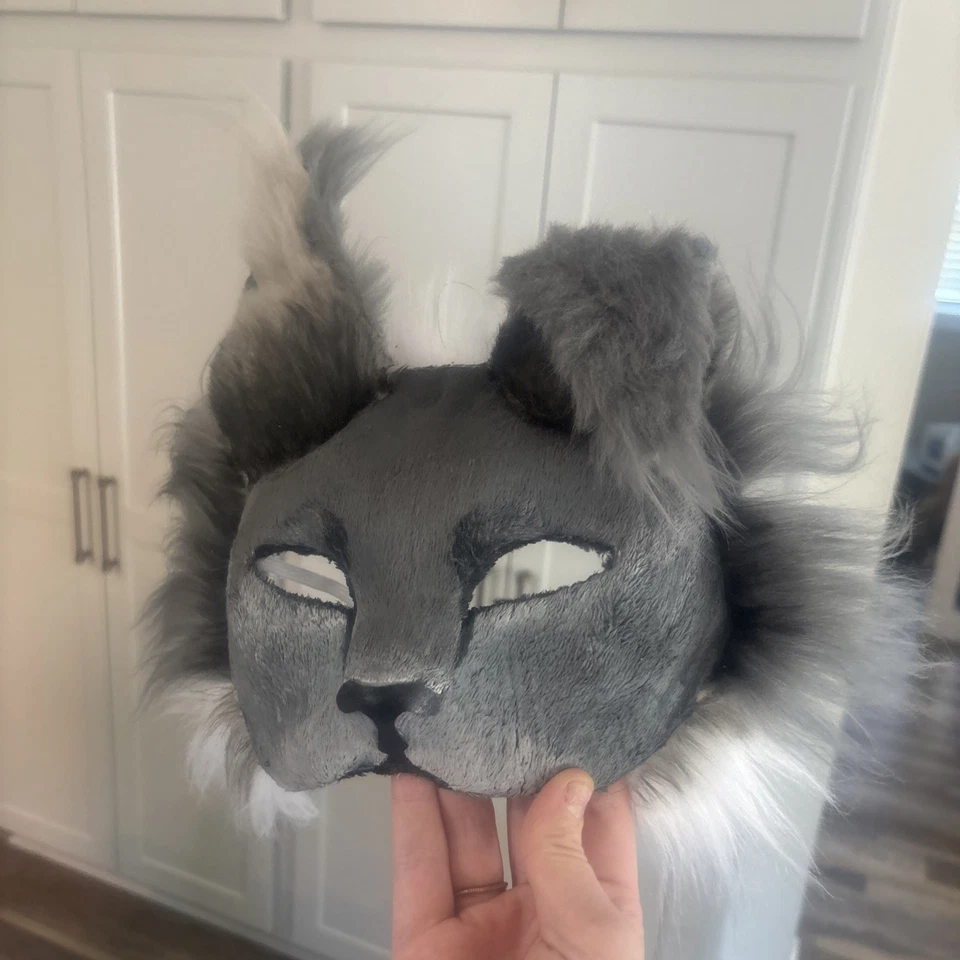 Therian Gray Cat mask, made high quality, + goodies - Image 4 of 4