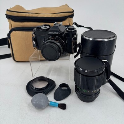 Revueflex AC2 35mm Film Camera SLR Body w/ Revuenon 50mm 1.9 Sears F 28-85 Lens