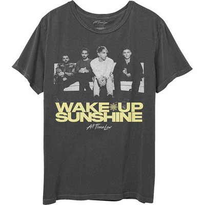 All Time Low T Shirt Faded Wake Up Sunshine Nue offiziell Unisex Charcoal Grau